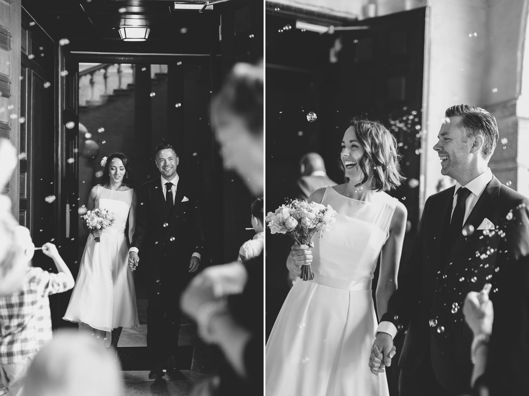 bride and groom stockholm city hall wedding